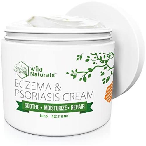 Wild Naturals Eczema Psoriasis Cream - for Dry, Irritated Skin, Itch Relief, Dermatitis, Rosacea, and Shingles. Natural 15-in-1 Formula Promotes Healing and Calms Redness, Rash and Itching Fast