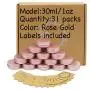 31pcs 1oz/30ml Rose Gold Aluminum Tin Jar with Screw Lid and Blank Labels 31pcs 1oz/30ml Rose Gold Aluminum Tin Jar with Screw Lid and Blank Labels