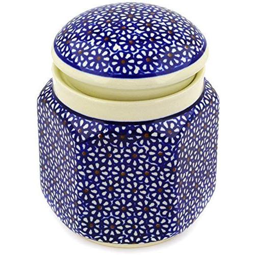 Polish Pottery 6-inch Jar with Lid (Daisy Dreams Theme) + Certificate of Authenticity