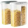 Storage Jars,Food Storage Containers With Airtight Lids,Cereal Storage Containers Airtight 2600Ml With Scale,Food Storage Tank Transparent 2Grid,Save Space,Durable,Grey