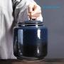 Ceramic Pottery Cereal Containers Canister Cookie Jar with Lids Large, Airtight Food Storage Containers Bins for Kitchen Pantry Organization Flour Rice Candy Bulk, 2.5L, 16x18cm (Color : Blue)