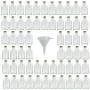 Viva Haushaltswaren Set of 60 Mini Glass Bottles 100 ml Flask with Screw Tops for Self-Filling with Filling Funnel Diameter 7 cm