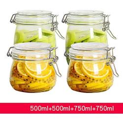 MFWFR Sealed cans, Glass Bottles with lid Food Grade, Household Portable Honey Passion Fruit Storage jar, Glass Sugar jar,M1