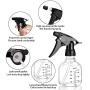 Empty Plastic Spray Bottles 8oz for Cleaning Solutions Hair Plants, 6 Pack Small Spray Bottle with Measurements Durable Adjustable Nozzle Trigger Sprayers and Labels