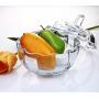 Colias Wing Home Decor & Party Wedding Centerpiece Clear Pumpkin Glass Ribbed Apothecary Jars/Candy Buffet Canisters/Candy Buffet Storage Container/Kitchen Food Storage Jars with Lid-Small