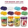 U-smile Mason Jar Lids，16pcs Colorful Plastic Storage Jars Caps Mason Canning Jar Drinking Jars Lids - 8 Wide Mouth Lids & 8 Regular Mouth Lids