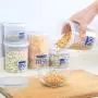 Glasbehälter, Gläser und Boxen – Küchen-Lebensmittel Verschluss-Lagerung Tank Haushalt Plastik Mit Deckel Transparent Snacks Trockenfrüchte Lagerung Tank Waage Box Stapel