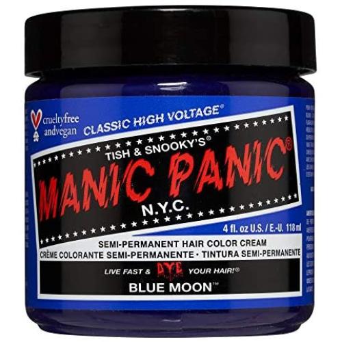 Manic Panic Blue Moon Haarfarbe - Klassische High Voltage - Halbpermanente Haarfarbe - Helle, Kühle, Echte Blau-Tönung - Für Dunkel- & Hellhaar - Vegan, PPD & Ammoniakfrei - Für Farbgebung von Haar bei Damen & Herren