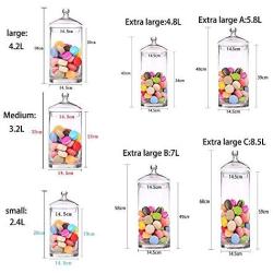 Apothecary Jars Thickened Glass Candy Storage Jar Family Dessert Table Decoration Childs Gift, Extra large:4.8L