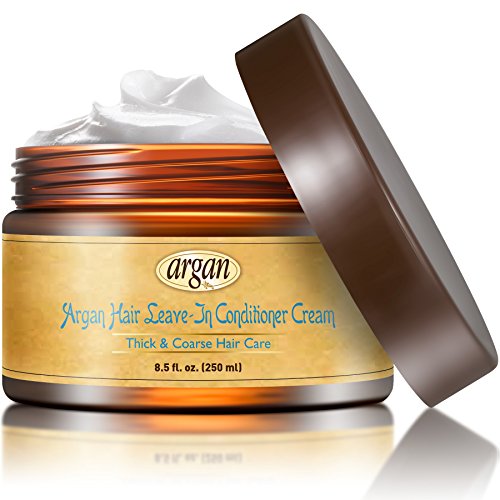 Vitamins Leave in Conditioner Cream - Indulgent Anti Frizz Conditioning for Curly Hair - Curl Defining Styling Detangler for Thick Coarse Natural Dry Damaged Hair (Moroccan Argan Oil)