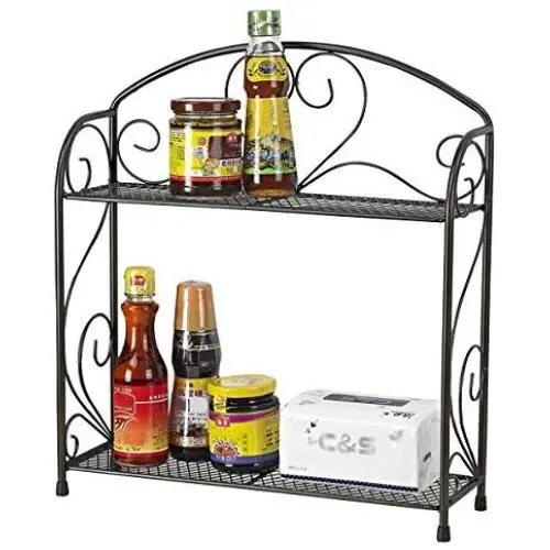 VANRA Spice Rack Kitchen Countertop Spice Stand Holder Jars Storage Organizer Shelf Rack (Black, 2 Tier) VANRA Spice Rack Kitchen Countertop Spice Stand Holder Jars Storage Organizer Shelf Rack (Black, 2 Tier)