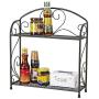 VANRA Spice Rack Kitchen Countertop Spice Stand Holder Jars Storage Organizer Shelf Rack (Black, 2 Tier)