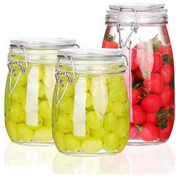 XSWZAQ Sealed jar glass food bottle honey lemon passion fruit bottle pickle jar with lid household small storage jar 3