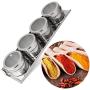 Ninasill ? ? Stainless Steel Magnetic Spice Storage Jar Tins Container With Rack Holder (Silver 5)