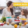 Keeper Reusable Snack Bags (Set of 5) - Reusable Sandwich Bags For Kids. Premium Reusable Lunch Bags For Women. Reusable Ziplock Food Storage Bag Keeps Food Fresh. Lunch Baggies are Freezer Safe