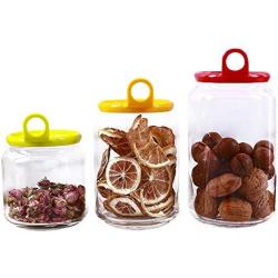 YTF-Lead-free glass storage tank, dry fruit snack storage tank, fresh-keeping tank set of 3