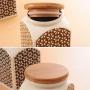 Cereal Containers Ceramic Seal Canister, Bamboo Cover With Sealing Ring Containers (color : B)