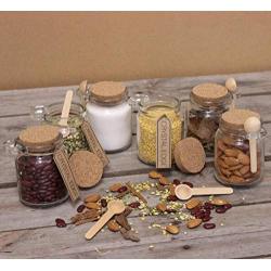 General Store Set of 6 Glass Storage Jars with Lid and Spoon Food