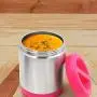 Vakuumisolierte Speicherkaraffe – 24 oz – 100 % Edelstahl Innenraum – Dicht versiegelte Suppentonne & Lebensmittelbehälter, Pink