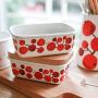 Kitchen Food Storage Jar Airtight Food Storage Butter Dish Enamel Rect Preservation Storage Snack Container Refrigeration Save Storage Box