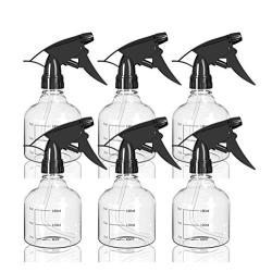 6 Pack Plastic Spray Bottle 8 oz /250ml Adjustable Nozzle Empty Spray Bottles for Cleaning Solutions with Black Trigger Sprayer