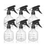 6 Pack Plastic Spray Bottle 8 oz /250ml Adjustable Nozzle Empty Spray Bottles for Cleaning Solutions with Black Trigger Sprayer