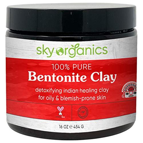 Indian Healing Clay Face Mask 16oz –100% Pure & Natural Bentonite Clay-Therapeutic Grade - Face Skin Care, Deep Skin Pore Cleansing, Detoxifying- Helps with Acne & Rejuvenating Skin- Made in USA