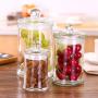 NACOLA Glass Storage Canister,Round Clear Jar With Clear Glass Airtight Lid Apothecary Glass Canister Jars for Kitchen or Bathroom Food Cookie Cracker