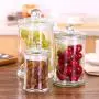 NACOLA Glass Storage Canister,Round Clear Jar With Clear Glass Airtight Lid Apothecary Glass Canister Jars for Kitchen or Bathroom Food Cookie Cracker