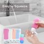 Flexzion Squeezable Refillable Travel Bottles Silicone 3 Fl Oz, Cosmetic Containers Accessories with Hard Sealed Lids, Leak Proof Travel Tubes & PP Cream Jars for Toiletries, Set of 7