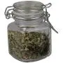 Home Basics Ludlow 3 oz. Glass Jar with Airtight Lid Clear Container Canister for Storage Organizer Spices, Herbs, Rubber Gasket, Gift Idea (ROSEMARY)