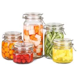 Kitchen Food Storage Jar Airtight Food Storage Kitchen Glass Jar Moisture-Proof Home Multi-Purpose Jam Bottle Cruet Glass Sealed Cans (Color : A)