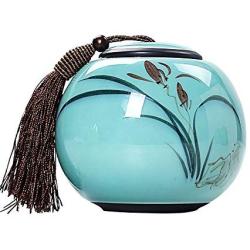 Hand Painted Design Ceramics Coffee Sugar Tea Canister Storage Jar, 003