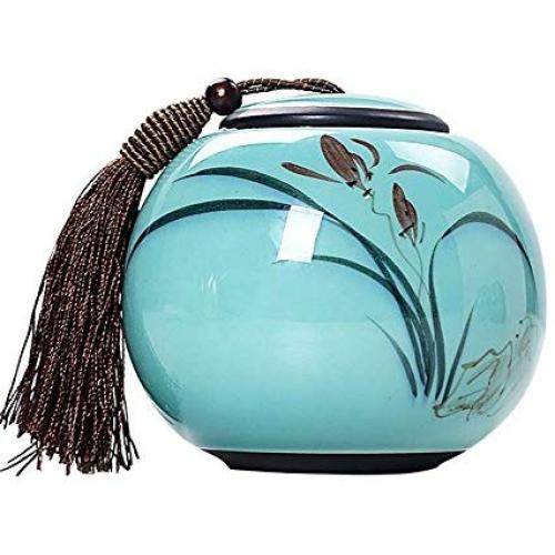 Hand Painted Design Ceramics Coffee Sugar Tea Canister Storage Jar, 003