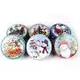 JKLcom Weihnachts-Cookie-Tüten 12er Set mit Deckeln Leere Cookie-Glasbehälter Lagerbehälter für Weihnachts-Cookies Weihnachtsgeschenkbehälter runder Cookie- und Süßigkeitenbehälter zur Organisation für Weihnachtsfeiern und Geschenke