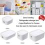 Food Storage Container with Lids,Plastic Lunch Bento Boxes,Microwave/Dishwasher/Freezer Safe,Containers for Kitchen Pantry Organization and Storage (White, 700ML)