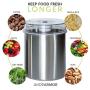 Vacuum Food Storage Canisters 3-Piece Set Stainless Container Bottoms, Clear See-Thru Lid with Vacuum Indicator and Universal Hose Attachment Keeps Food Fresh Coffee, Pasta, Fruit, Marinade Avid Armor