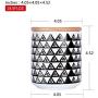 Printed Ceramic Canister Jar Container For Food Storage with Wood (Beech) Lid, Kitchen Canister, Sugar Jar, Coffee and Tea Jar, Flower Nuts Container Jars, 3 piece set (17 oz, 22 oz, 25 oz) (Black)