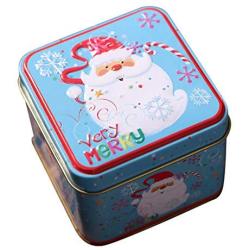 Merry Christmas!Fauean Tin Container Christmas Jar Gift for Children 4PCS Candy Cookie Storage Box Decorations Storage Box, Standard