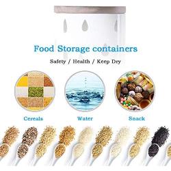 Food Storage Containers with Lids Airtight Bpa Free Large, Ceramic Pottery Cereal Containers Canister Cookie Jar for Kitchen Pantry Organization Candy Bulk, 1L (Color : STYLE-2)
