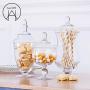 | Storage Bottles & Jars | High|Foot Glass Bottle Flower tea Storage food Bottles and jars for storage candy cans storage Bottles Transparent Glass jars | by HUDITOOLS | 1 PCs