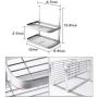 Ctystallove 2-Tier Metal Mesh Spice Rack Wall Mount Jars Bottle Storage Shelf Holder Seasoning Organizer for Kitchen