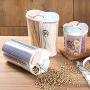 Plastic Dry Cereal Dispenser Storage Box Kitchen Food Grain Rice Container Transparent Crisper Grains Food Storage Tank Rice Beans Stoarge Jar Household Food Preservation Cans Containers (4 Grids)