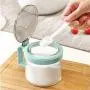 Spice Jar, Maserfaliw Kitchen 1/2/3 Spice Jar Condiment Storage Seasoning Bottle Container Box Holder - Green Double Jar, Recyclable, Suitable For Holiday Gifts In The Outing and Indoors.