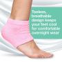 ZenToes Moisturizing Heel Socks 2 Pairs Gel Lined Toeless Spa Socks to Heal and Treat Dry, Cracked Heels While You Sleep (Regular, Fuzzy Pink)