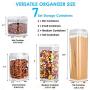 ME.FAN Air-Tight Food Storage Container Set - [7-Piece Set] - Durable Seal Pot- Cereal Storage Containers - For Dry Foods & Liquids - Kitchen Space Saving - BPA Free - Clear Containers with White Lids