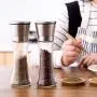 Kitchen Food Storage Jar Airtight Food Storage Kitchen Glass Jar Moisture-Proof Home Multi-Purpose Jam Bottle Cruet Slim Stainless Steel Manual Grinder