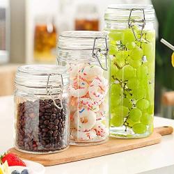 Sealed jar Glass With lid Household Glass Jars/Storage jar Assorted collection of airtight vintage dry food Containers 2000ml（2L） (Size : 200ml1)