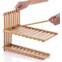 NLYWB 2-Tier Standing Spice Rack, Bamboo Spice Bottle Jars Holder, Kitchen Bathroom Countertop Storage Organizer, Space Saving for Various Bottles, Jar