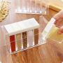 6Pcs Kitchen Spice Jar Seasoning Box Kitchen Spice Rack Storage Bottle Jars Transparent PP Salt Pepper Cumin Powder Box tool,T1